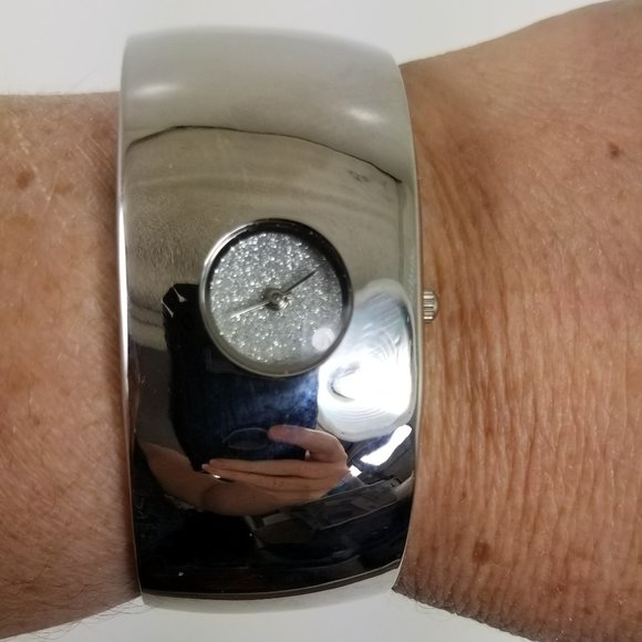 Steel cuff japanese made watch 6 1/2\
